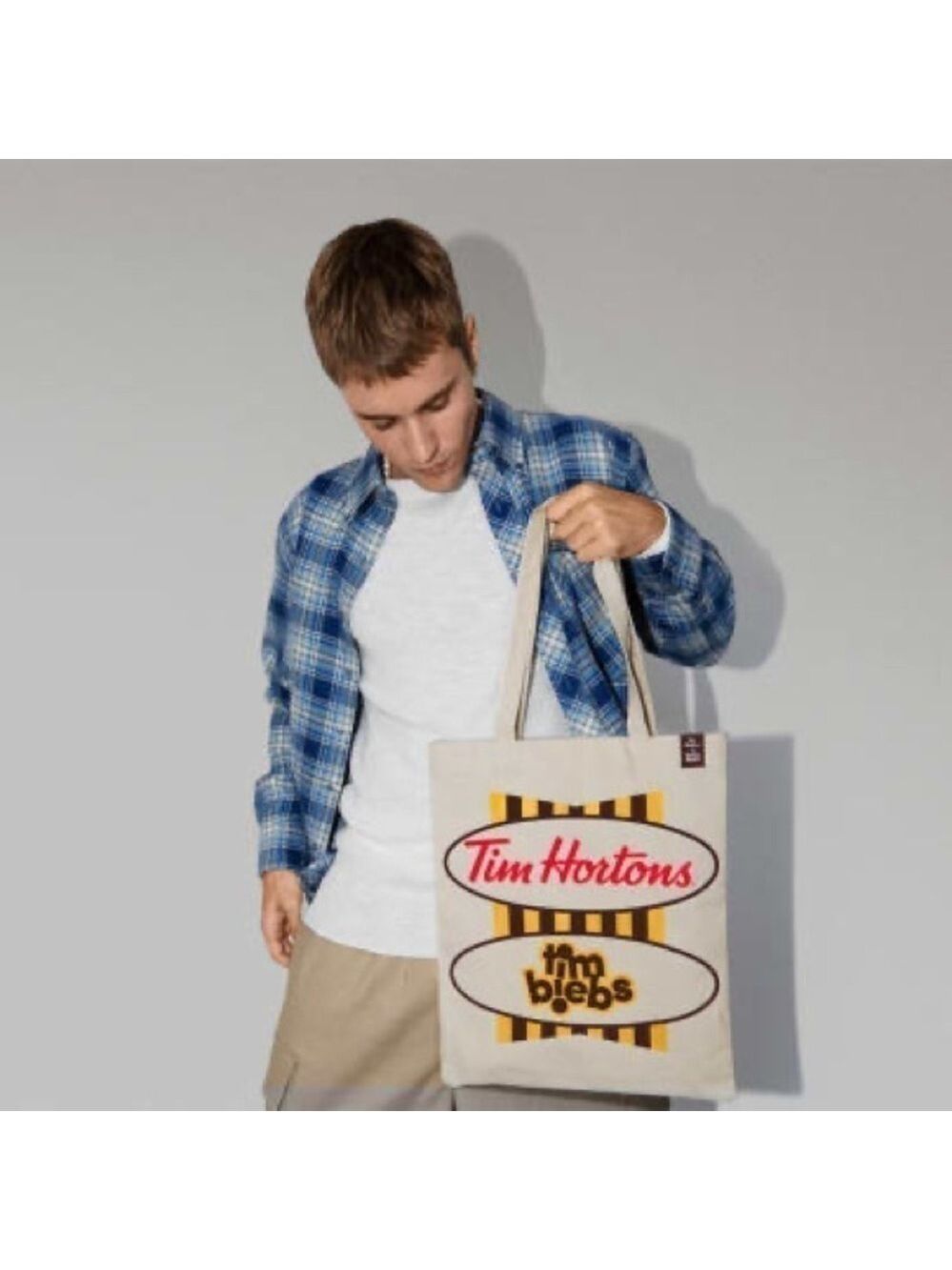 Tim Biebs Justin Bieber LIMITED EDITION Tim Hortons Collab Tote Bag - New in bag